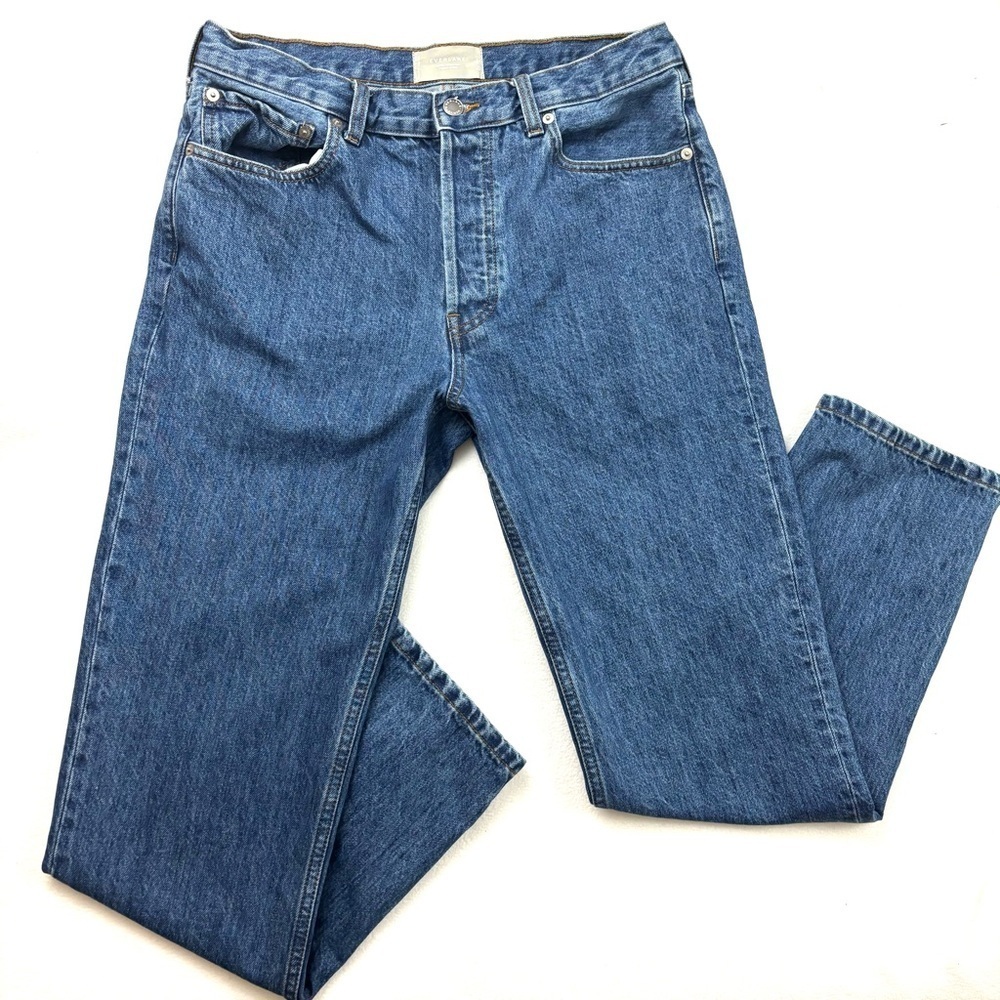 Everlane The Everybody Unisex 100% Organic Cotton Med‎ Wash Highrise Ankle Jean